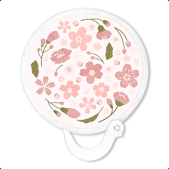 Custom Hand Fans with Pink-Themed Floral Design